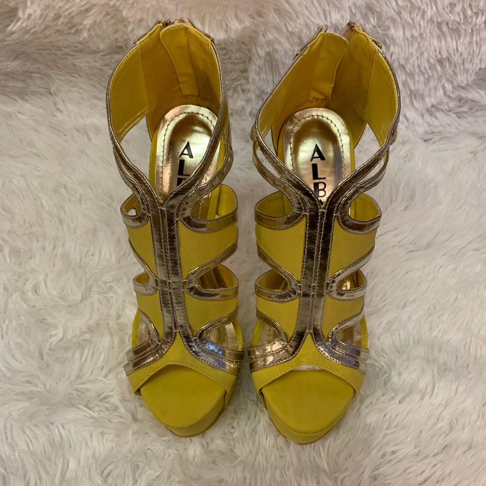 Alba yellow and Gold stilettos